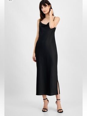 Classic Black Slip Dress - Elegant Women's Evening Dress size 16